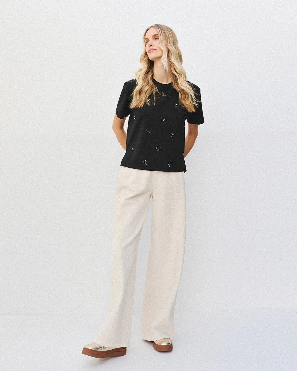 Brouska - W26-2213 Short-sleeve blouse with rhinestones - Access Fashion - Image 2