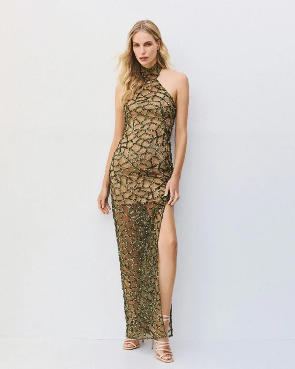 Alternative view of Halter sequin slip dress - Access Fashion