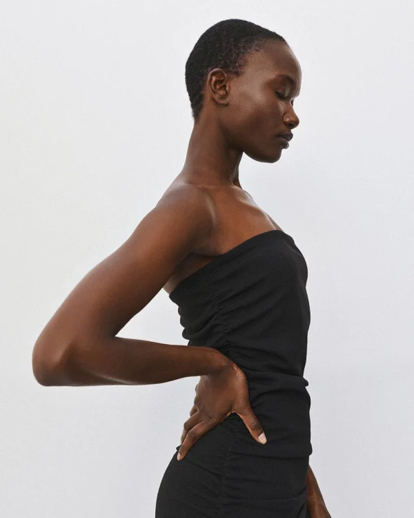 Alternative view of Strapless midi dress with ruching - Access Fashion