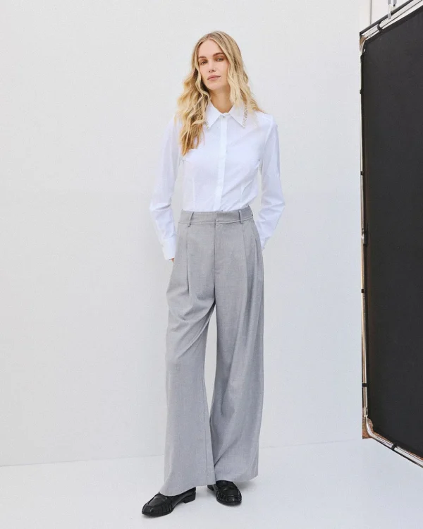 High-waisted pants with pleats - Access Fashion