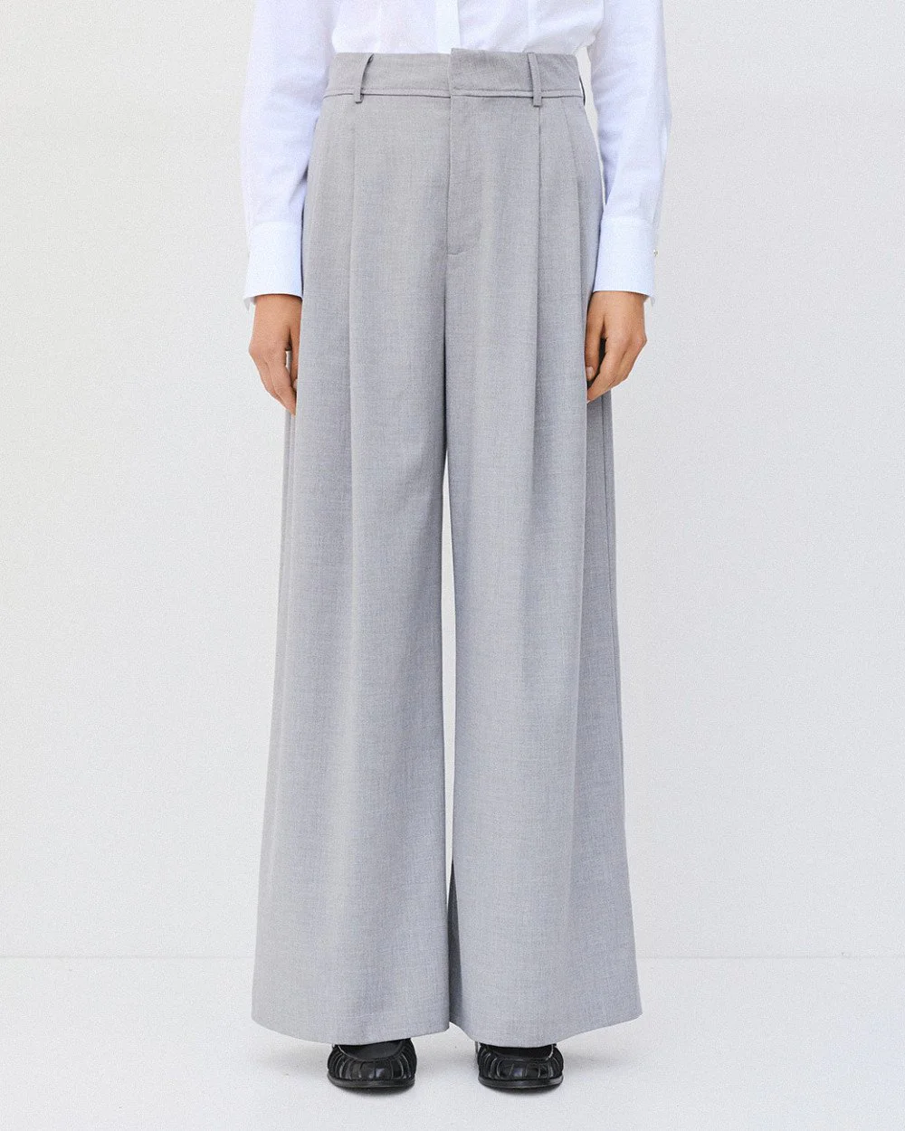 Brouska - W26-5066 High-waisted pants with pleats - Access Fashion - Image 2