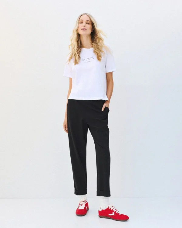 Pants with elastic waistband and cuffs - Access Fashion