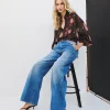 High-waisted wide-leg denim pants - Access Fashion