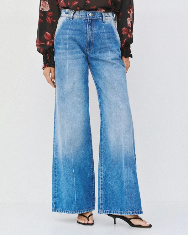Alternative view of High-waisted wide-leg denim pants - Access Fashion