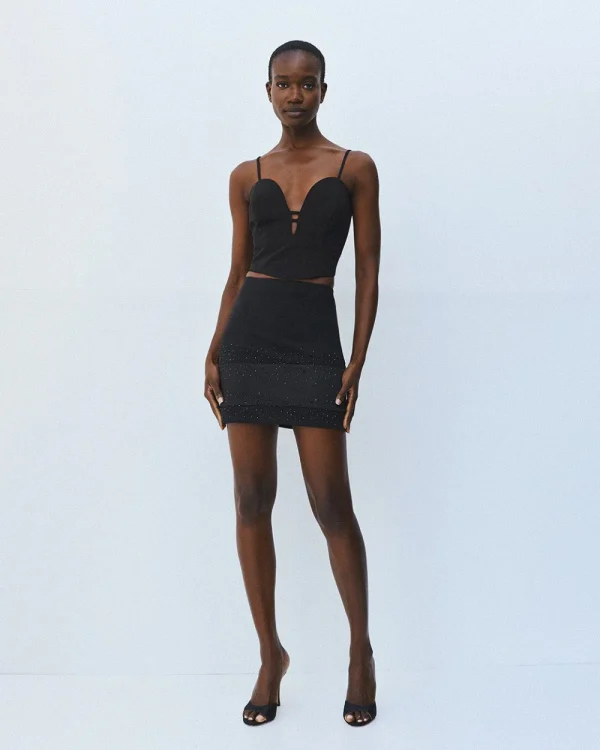 Mini skirt with rhinestones - Access Fashion