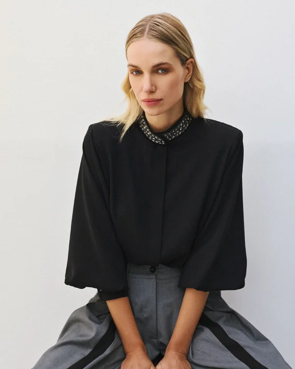 Shirt with embellished collar - Access Fashion