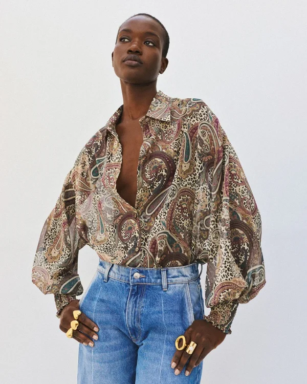 Printed shirt with lurex details - Access Fashion