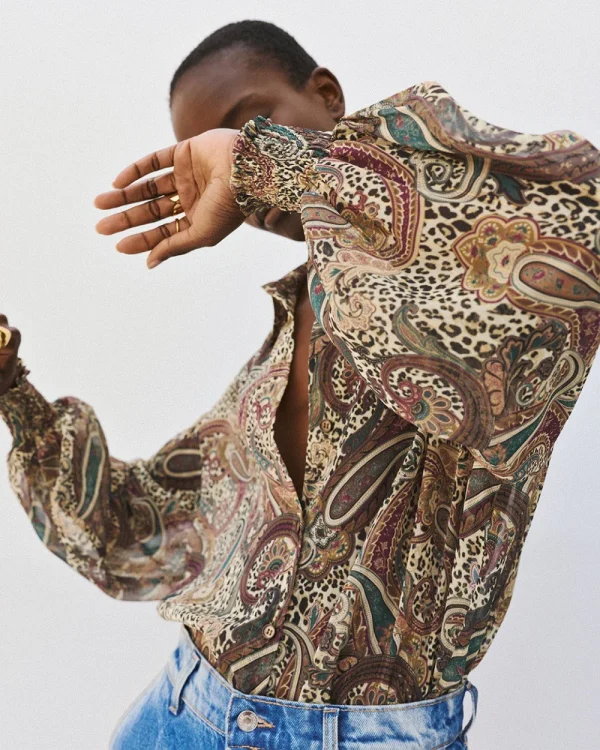 Alternative view of Printed shirt with lurex details - Access Fashion