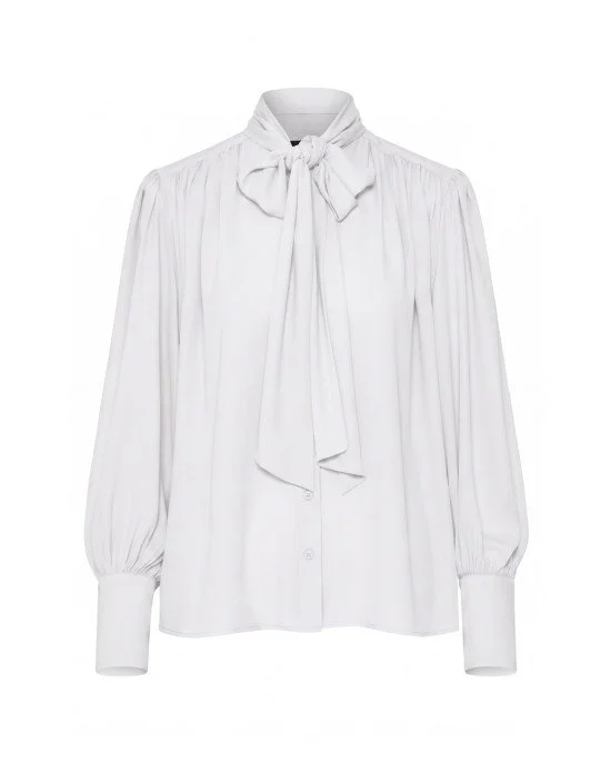 Brouska - W26-7054 Shirt with a tie and padded shoulders - Access Fashion - Image 6