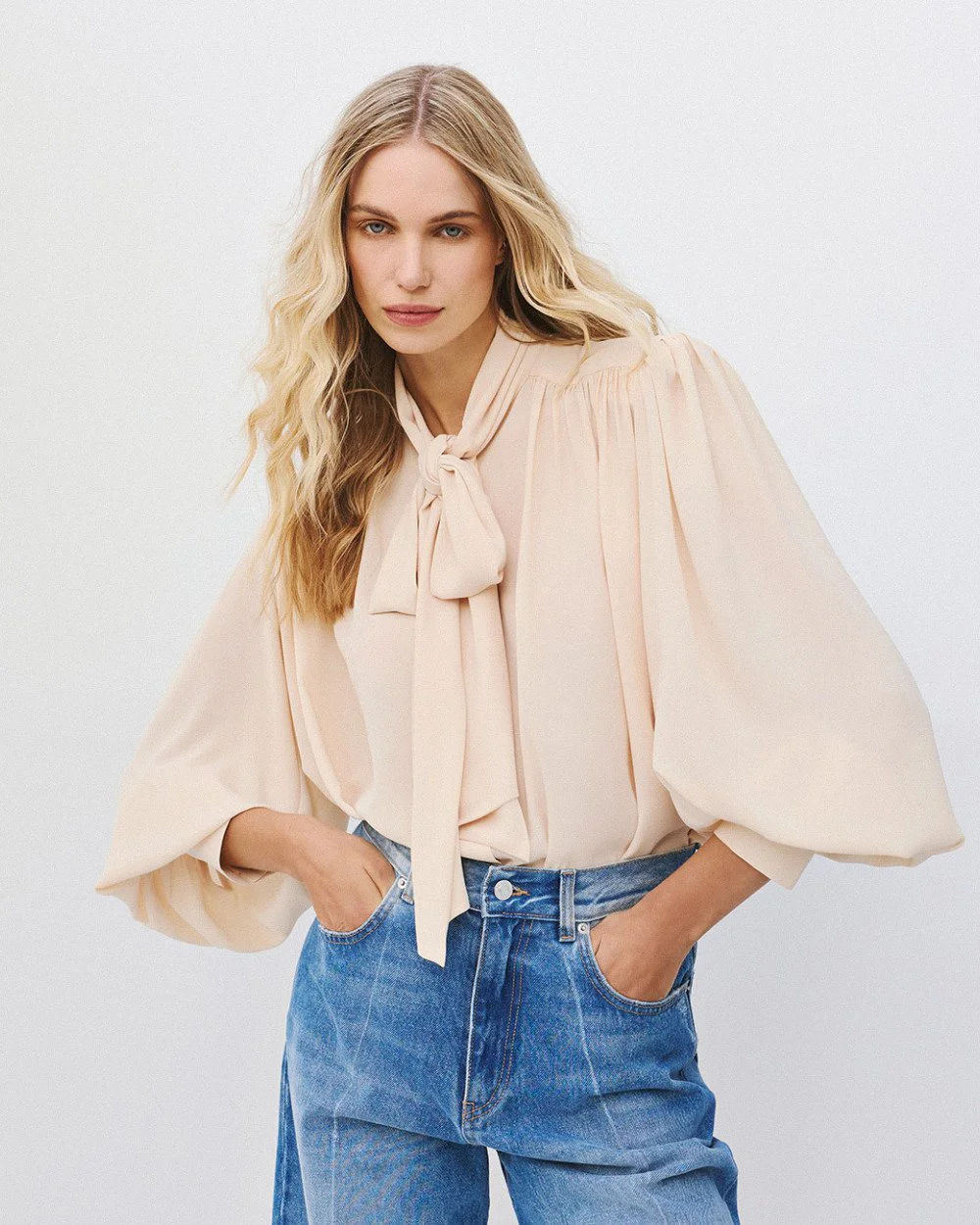 Brouska - W26-7054 Shirt with a tie and padded shoulders - Access Fashion - Image 2