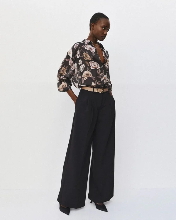 Semi-sheer floral shirt - Access Fashion