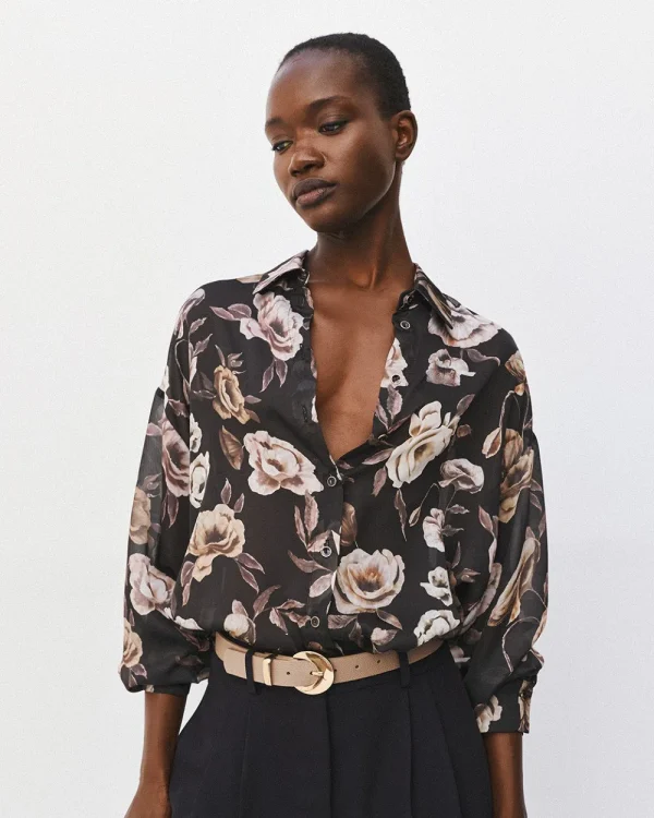 Alternative view of Semi-sheer floral shirt - Access Fashion