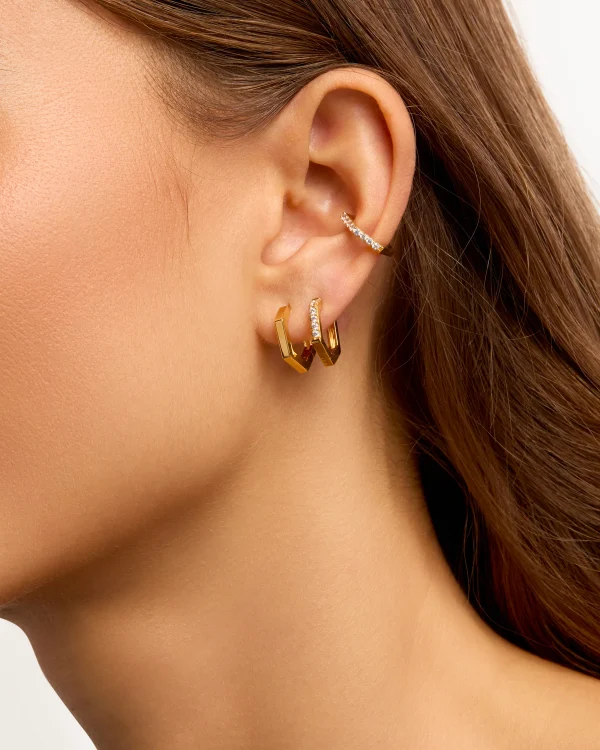 Alternative view of Shiny bold earrings - Mya Bay