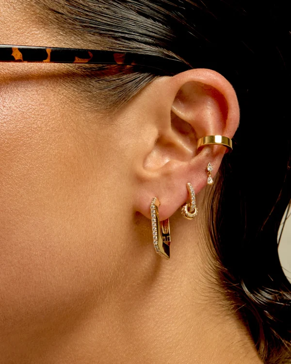 Alternative view of Shiny groove earrings - Mya Bay